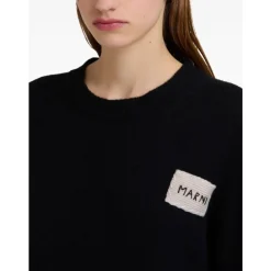 Striktrøjer & Sweatere<Marni Luksuriøs Cashmere Sweater AW25 Sort