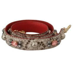 Tilbehør Til Tasker<Dolce & Gabbana Luksuriøs Python Læder Taske Strop i Beige Multifarvet