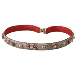 Tilbehør Til Tasker<Dolce & Gabbana Luksuriøs Python Læder Taske Strop i Beige Multifarvet