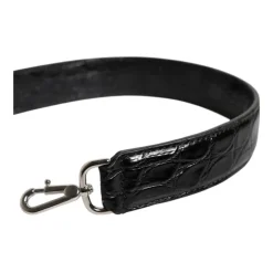 Tilbehør Til Tasker<Dolce & Gabbana Luksuriøs skulderrem til taske i alligatorlæder Sort
