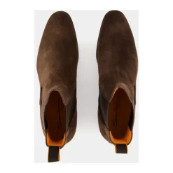 Chelsea Boots|Støvler^Santoni Luksuriøse e Ruskind Chelsea Støvler Brun