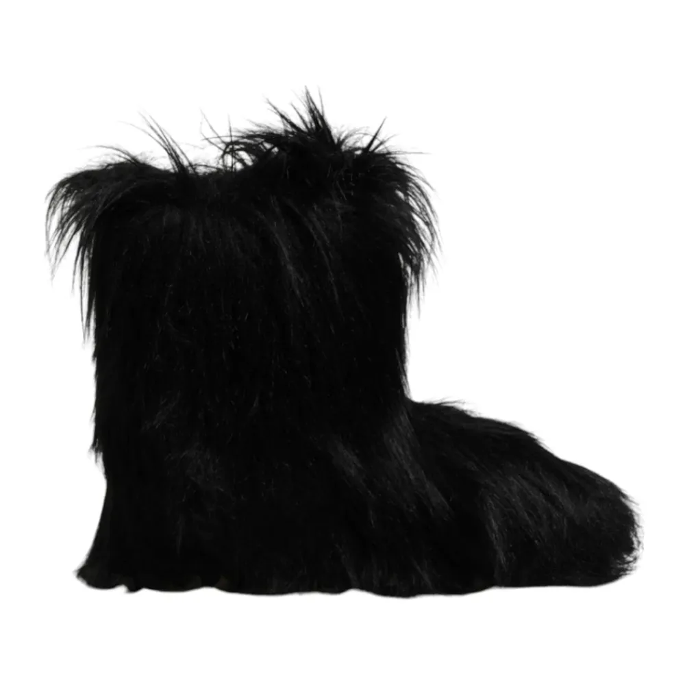 Vinterstøvler|Støvler^Dolce & Gabbana Luksuriøse Faux Fur Mid-Calf Støvler Sort