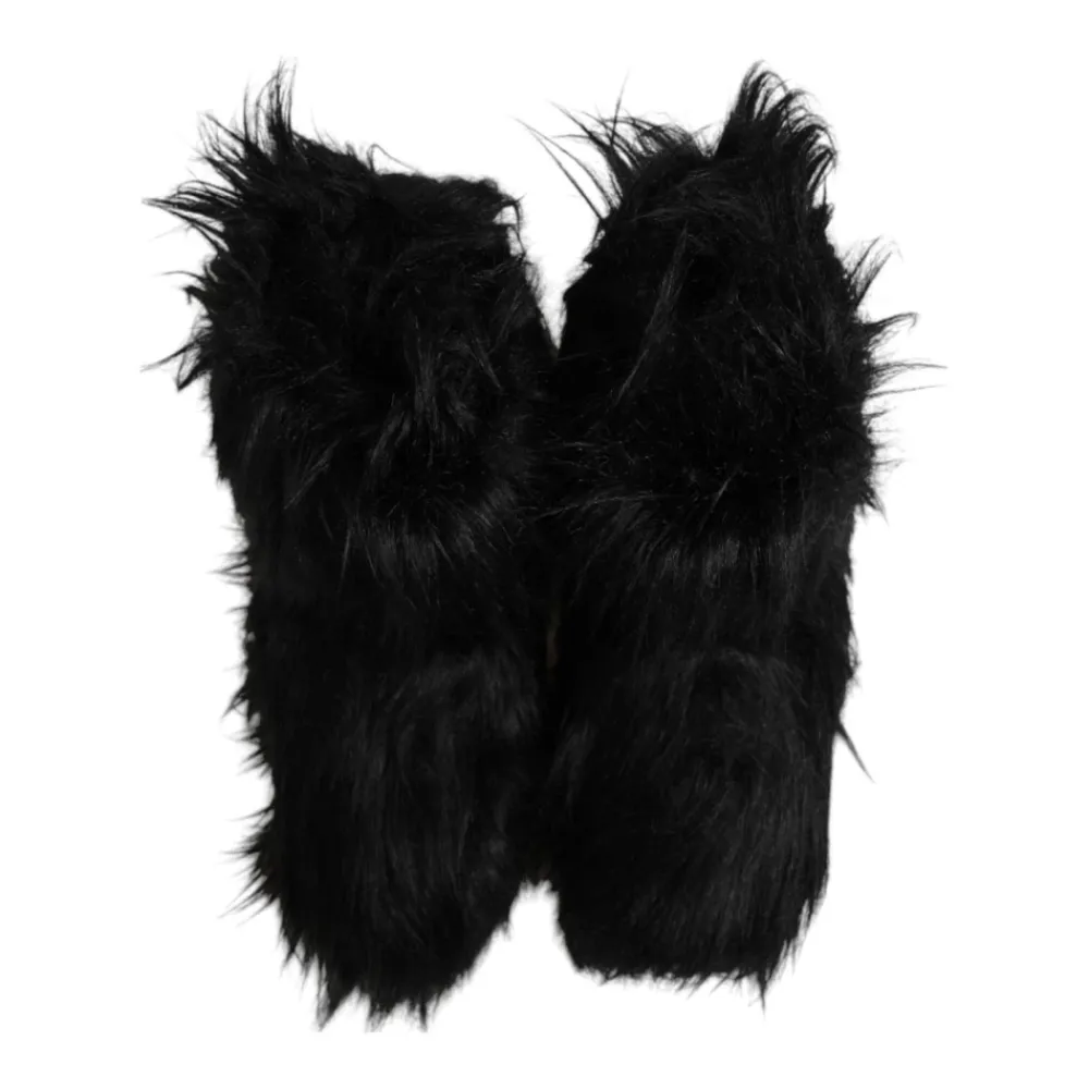 Vinterstøvler|Støvler^Dolce & Gabbana Luksuriøse Faux Fur Mid-Calf Støvler Sort