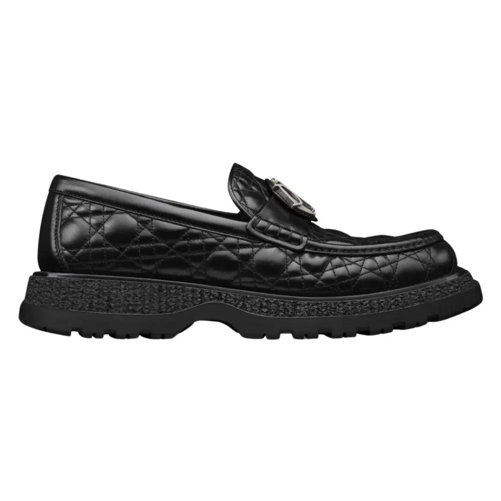 Loafers<Dior Luksuriøse læderloafers med charme spænde Sort