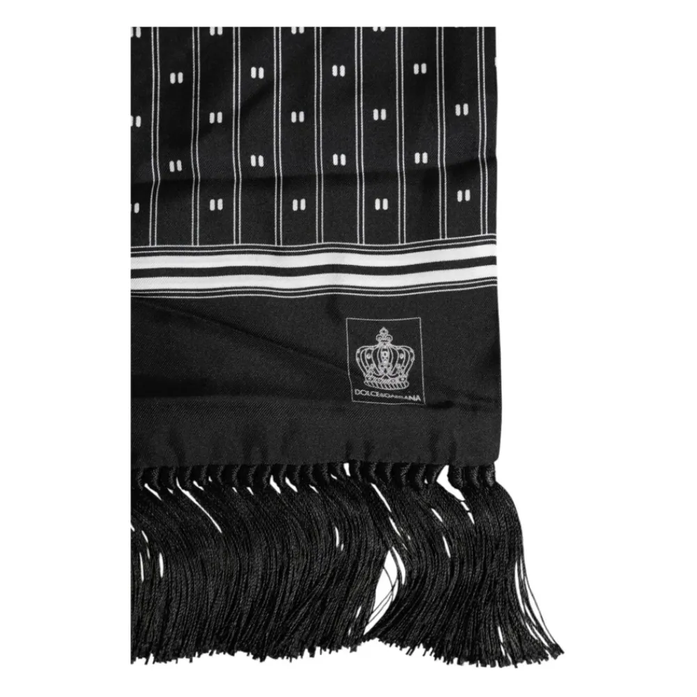 Halstørklæder Og Tørklæder^Dolce & Gabbana Luksuriøst Frynser Foulard Tørklæde Sort