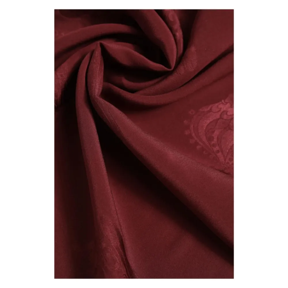 Halstørklæder Og Tørklæder<Dolce & Gabbana Luksuriøst Maroon Silk Crown Foulard Tørklæde Brun