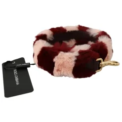 Tilbehør Til Tasker<Dolce & Gabbana Luksus Bordeaux Pink Pels Skulderrem Multifarvet