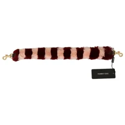 Tilbehør Til Tasker<Dolce & Gabbana Luksus Bordeaux Pink Pels Skulderrem Multifarvet