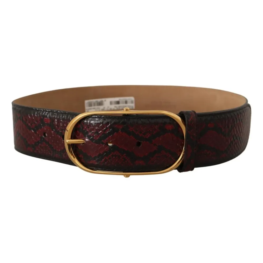 Bælter<Dolce & Gabbana Luksus Python Læderbælte Rød