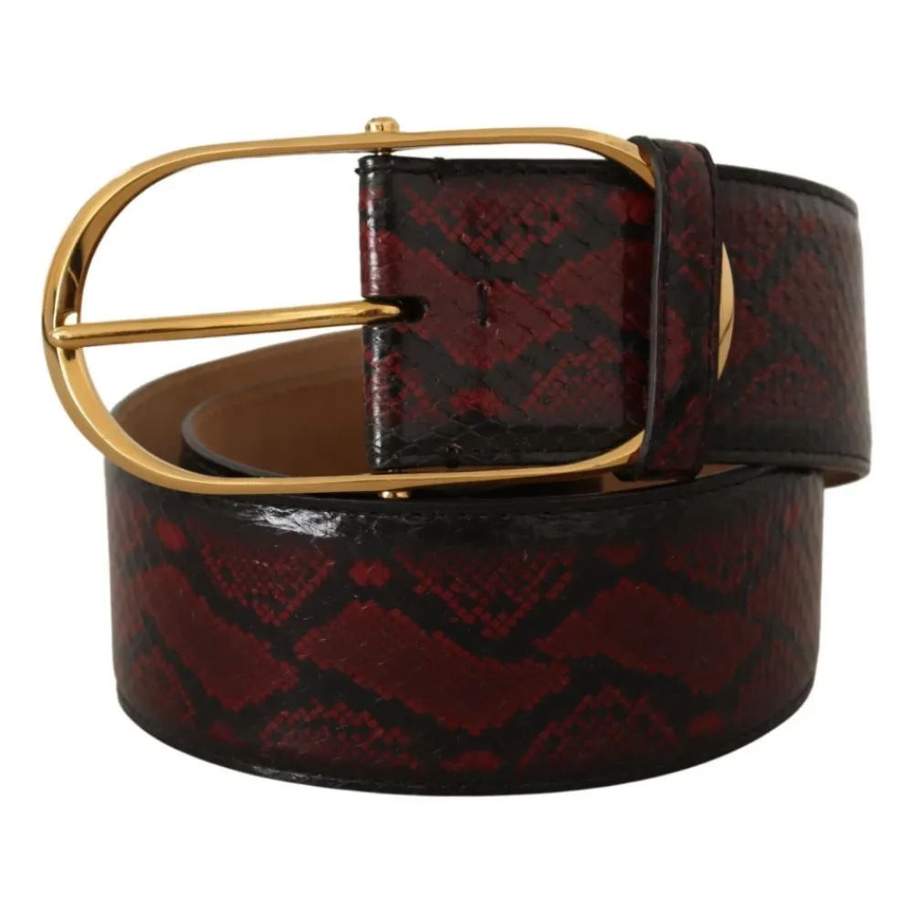Bælter<Dolce & Gabbana Luksus Python Læderbælte Rød