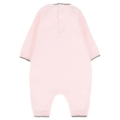 Bodystocking & Sæt<Little Bear Lyserød uldromper med bjørneudsmykning Pink