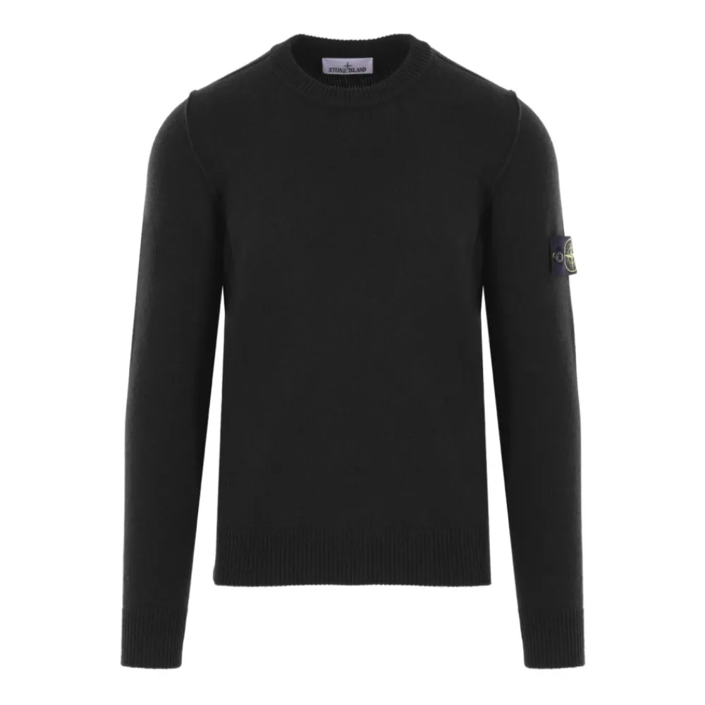 Strik^Stone Island Maglia Crew Neck Sweater Sort
