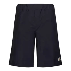 Underdele<Moncler Marine Logo Shorts Klassisk Elastisk Blå