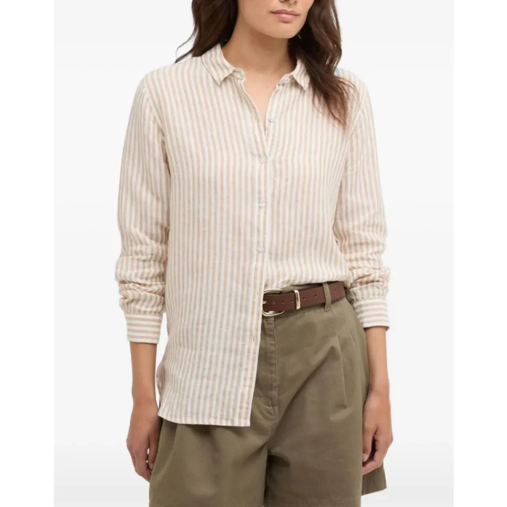 Bluser & Skjorter<Barbour Marine Relaxed Langærmet Skjorte Beige