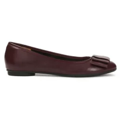 Ballerina Sko<Kazar Maroon ballerinaer med en sløjfe Brun