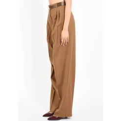 Bukser<Max Mara Studio Marusca Wide Trousers Brun