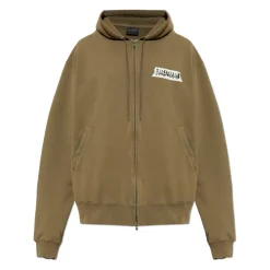 Trøjer^Balenciaga Masking Tape Oversized Zip-Up Hoodie Grøn