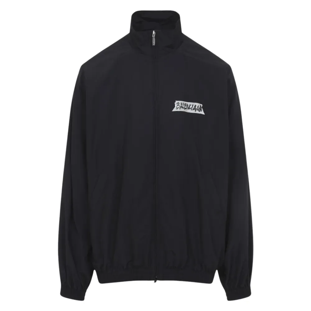 Træningsjakker^Balenciaga Masking Tape Track Jacket Sort