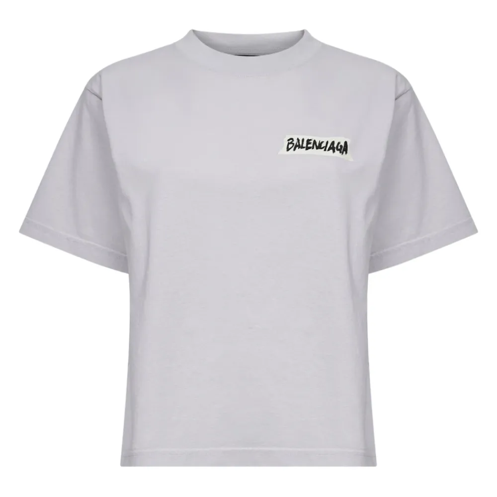 T-Shirts^Balenciaga Masking Tape T-Shirt Hvid