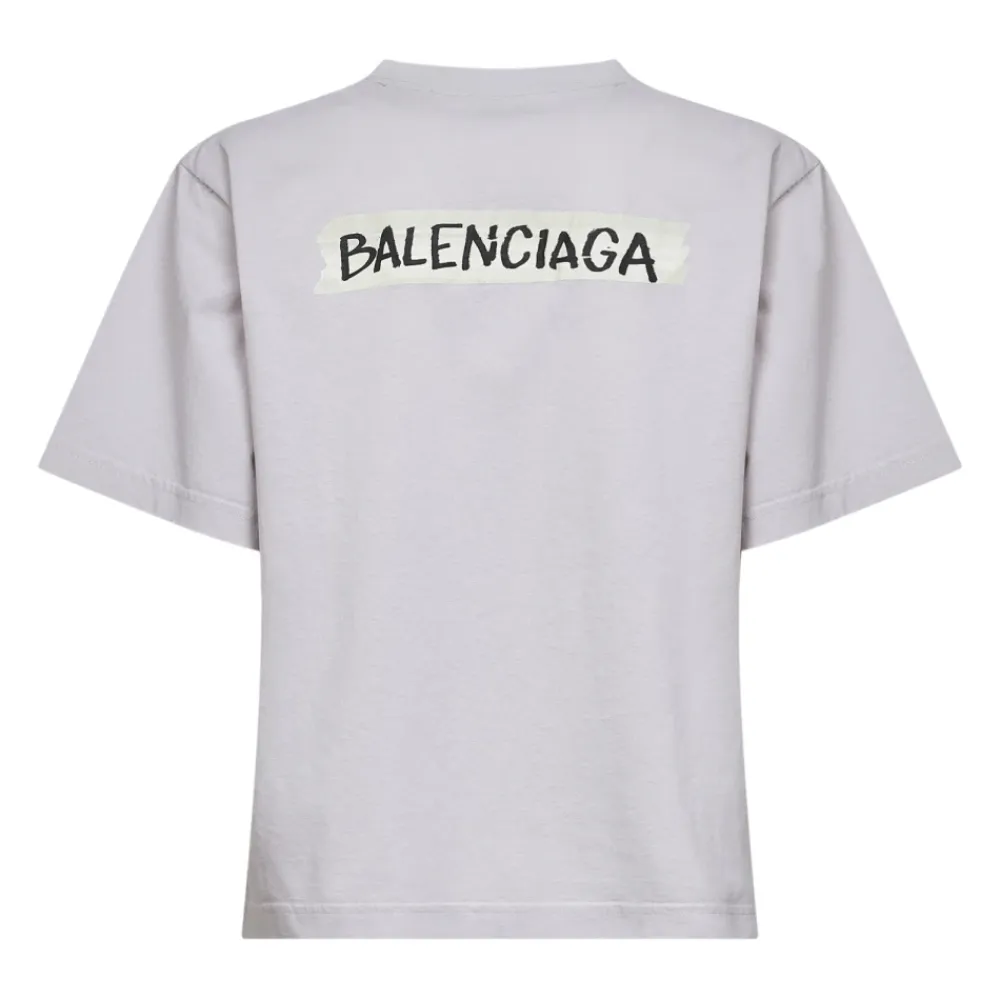 T-Shirts^Balenciaga Masking Tape T-Shirt Hvid