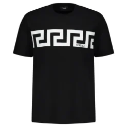 T-Shirts<Versace Maxi Print Bomuld T-shirt Sort