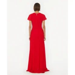 Kjoler^ROTATE Birger Christensen Maxi V-Neck Kjole Rød