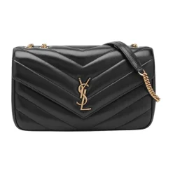 Skuldertasker<Saint Laurent Medium Loulou Taske Sort