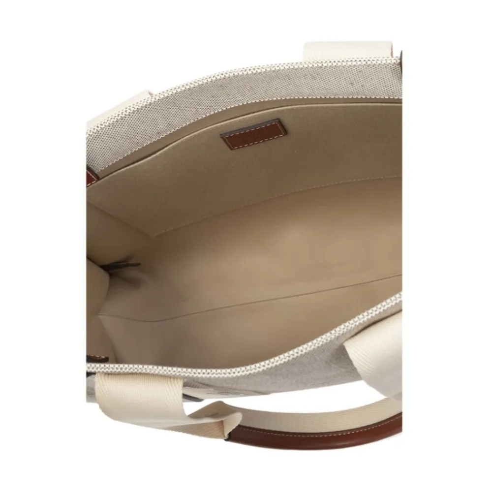 Indkøbstasker^Chloé Medium Woody Tote Bag Hvid