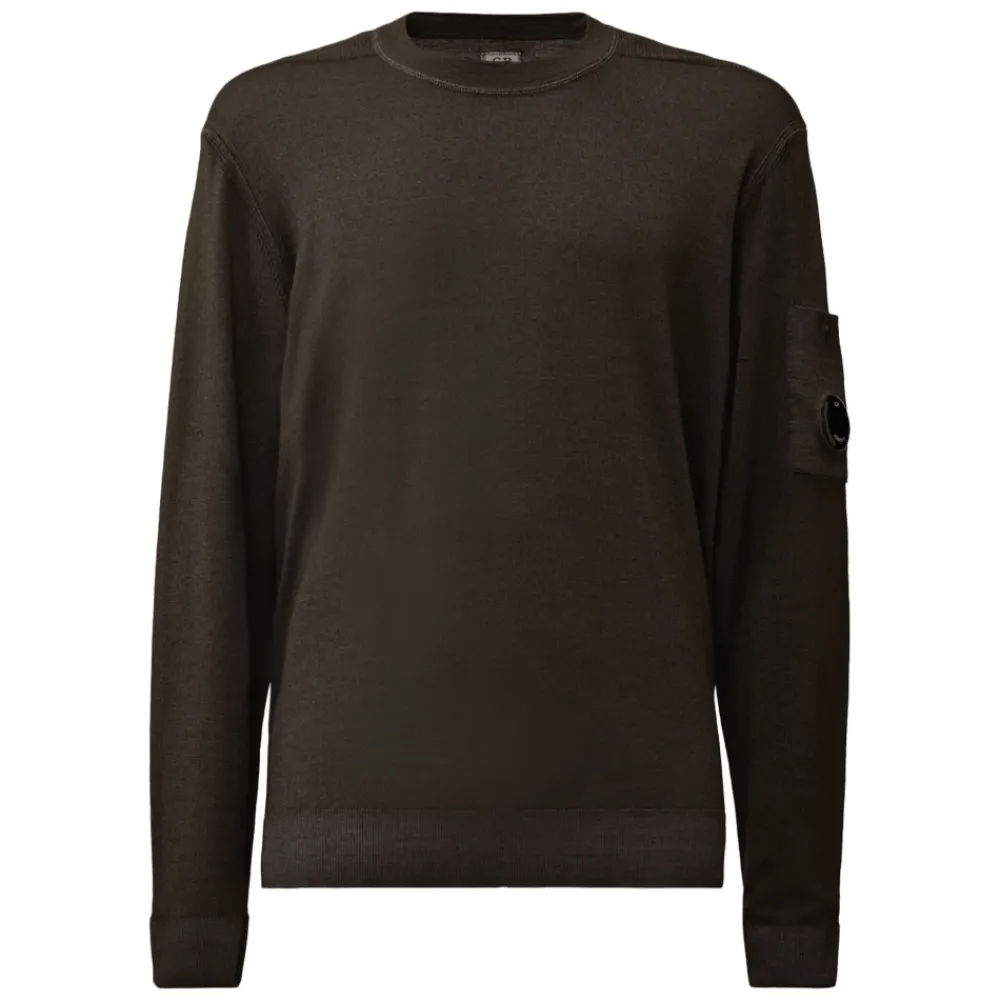 Sweatshirts<C.P. Company Merinos Crewneck Strikvarer Sweaters Brun