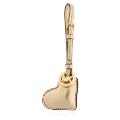 Tilbehør Til Tasker^Michael Kors Metallic Puffy Heart Læder Taske Charm Gul