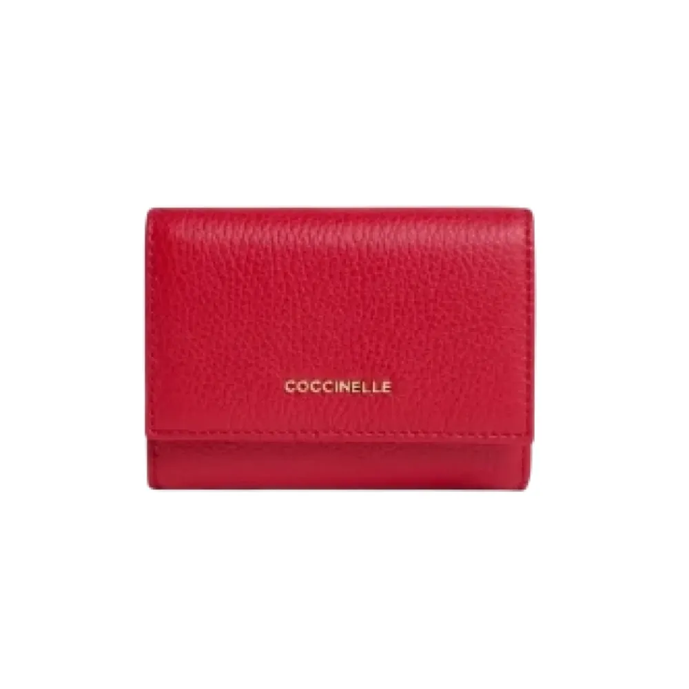 Punge & Kortholder^Coccinelle Metallic Small Rød
