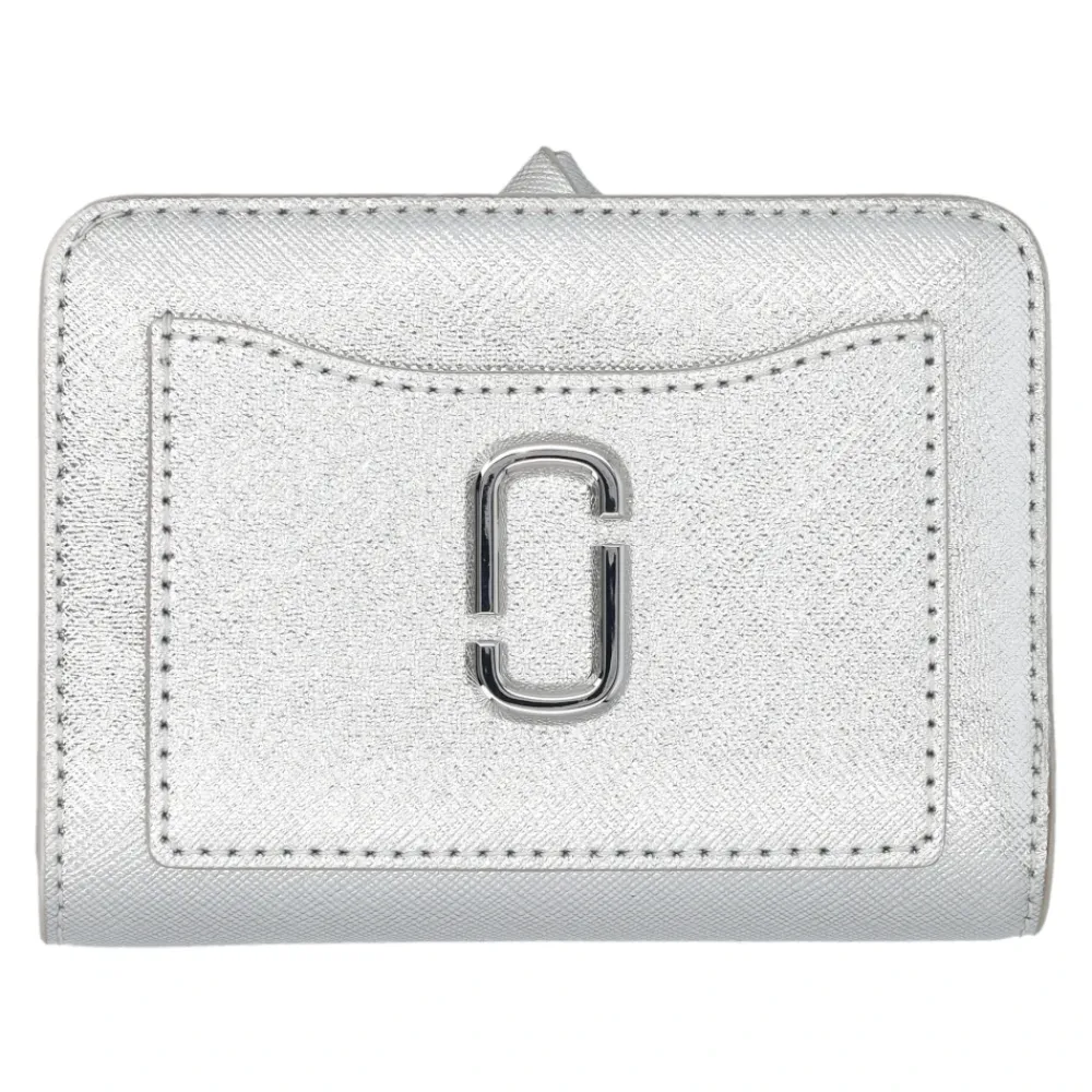 Punge & Kortholder<Marc Jacobs Metallic Utility Snapshot Mini Compact Wallet Grå