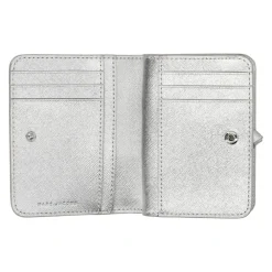 Punge & Kortholder<Marc Jacobs Metallic Utility Snapshot Mini Compact Wallet Grå