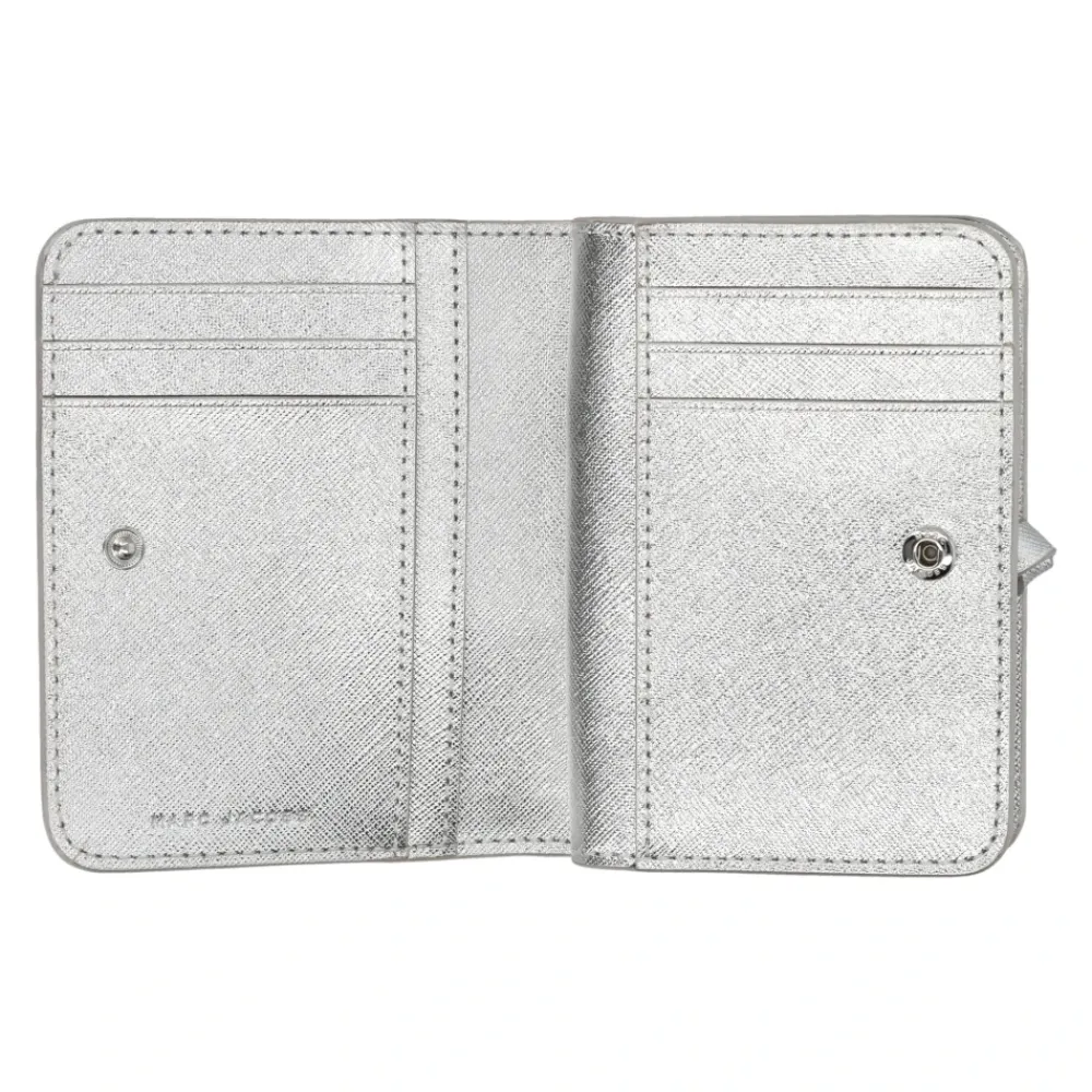 Punge & Kortholder<Marc Jacobs Metallic Utility Snapshot Mini Compact Wallet Grå