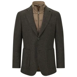 Jakker^Boggi Milano Micro Fancy Uldblanding Blazer med Aftagelig Indsats Brun