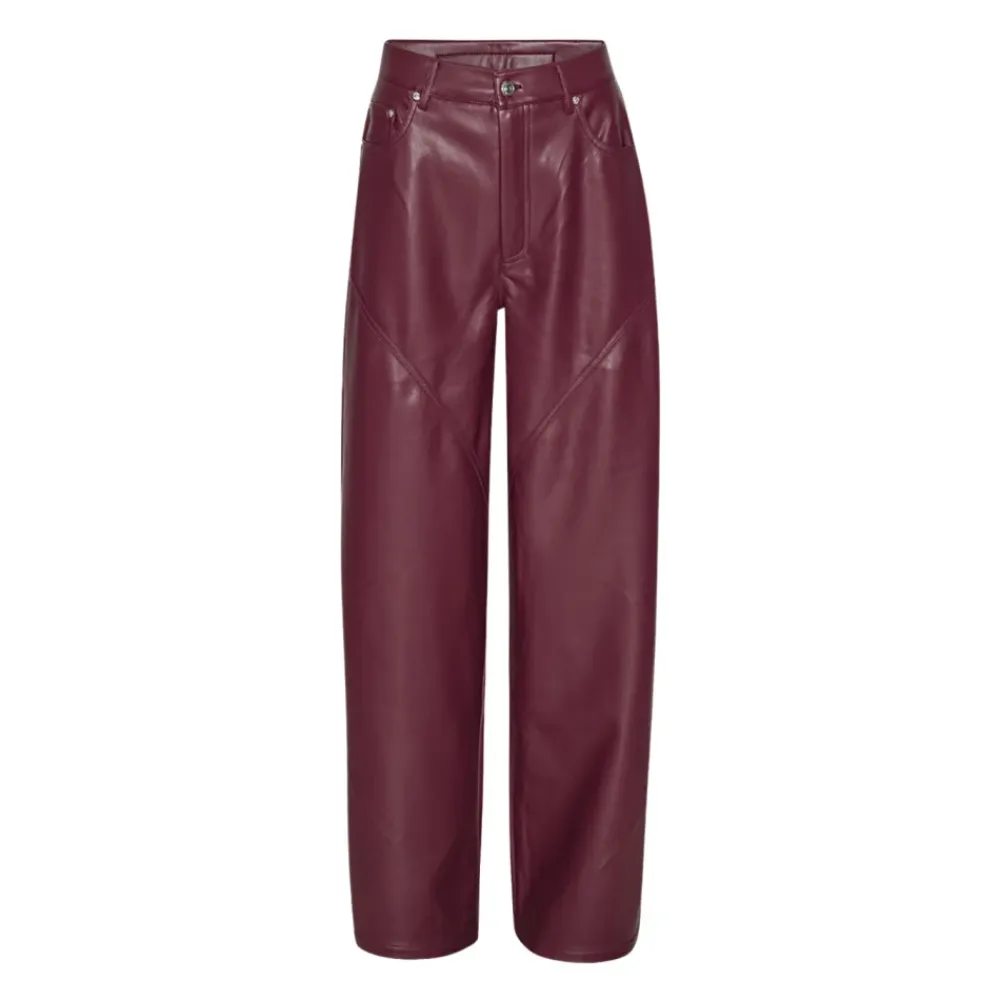Bukser<ROTATE Birger Christensen Mid Waist Piping Bukser Rød