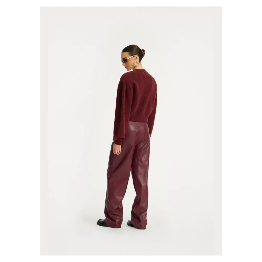 Bukser<ROTATE Birger Christensen Mid Waist Piping Bukser Rød