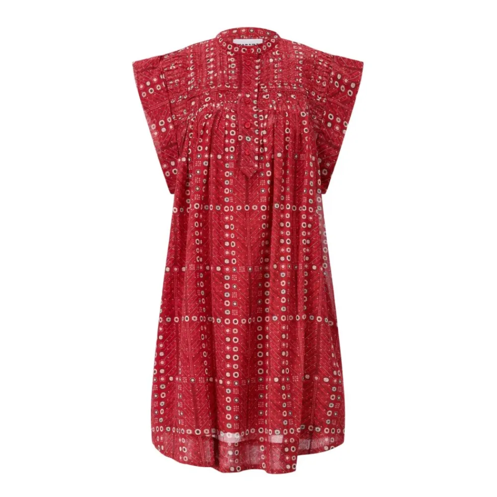 Kjoler<Isabel Marant Midi Kjole Rød