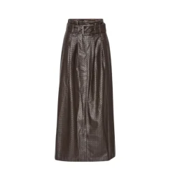 Nederdele^ROTATE Birger Christensen Midi Paper Waist Skirt Brun
