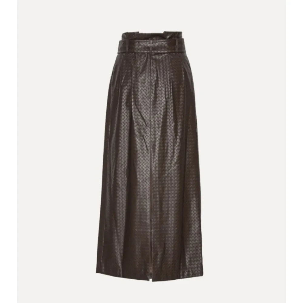 Nederdele^ROTATE Birger Christensen Midi Paper Waist Skirt Brun
