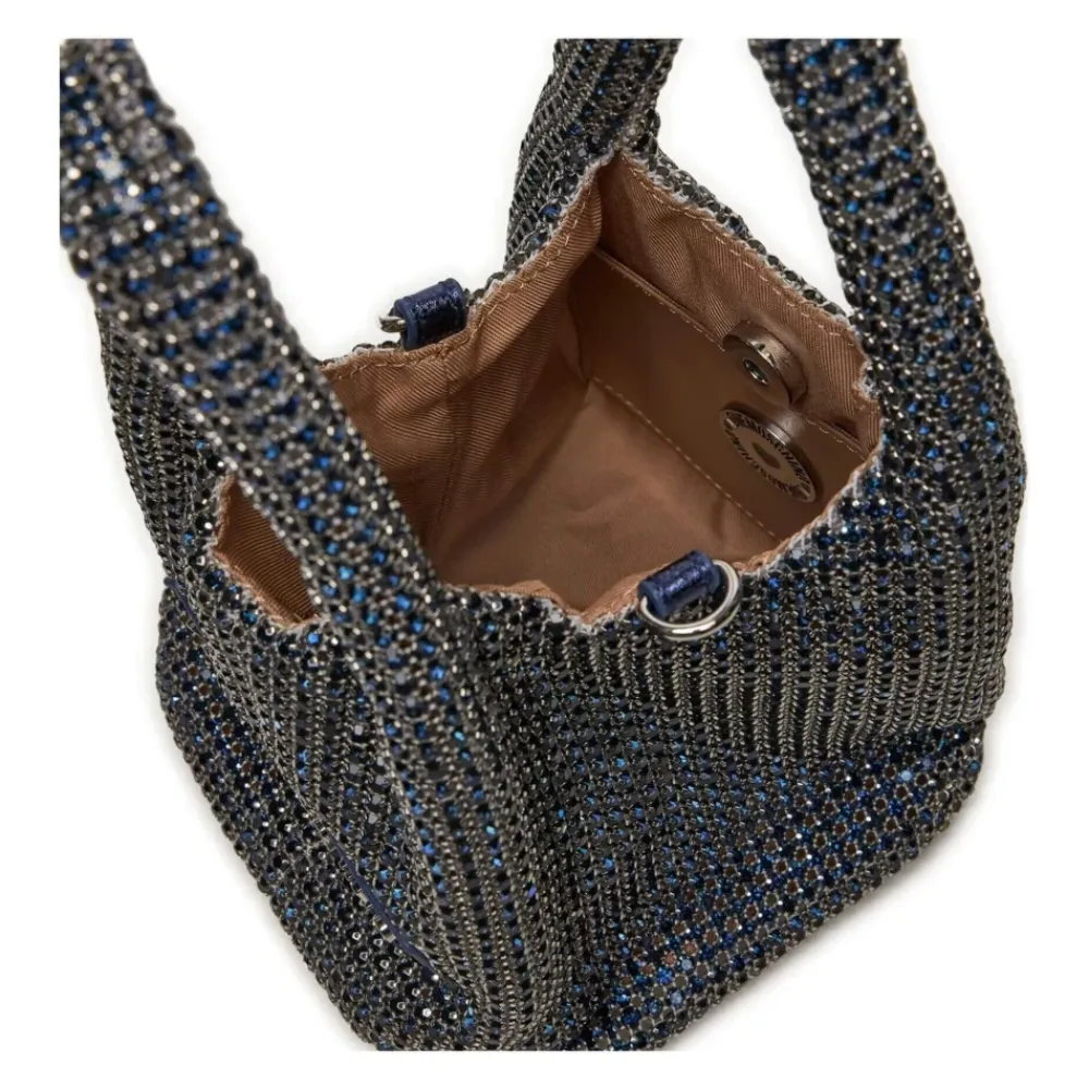 Bæltetasker^Love Moschino Midnatsblå håndtaske med Strass Grå