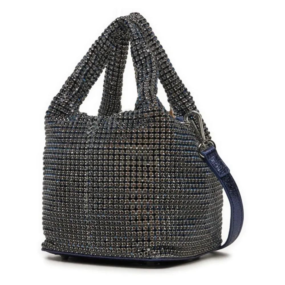 Bæltetasker^Love Moschino Midnatsblå håndtaske med Strass Grå