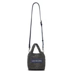 Bæltetasker^Love Moschino Midnatsblå håndtaske med Strass Grå