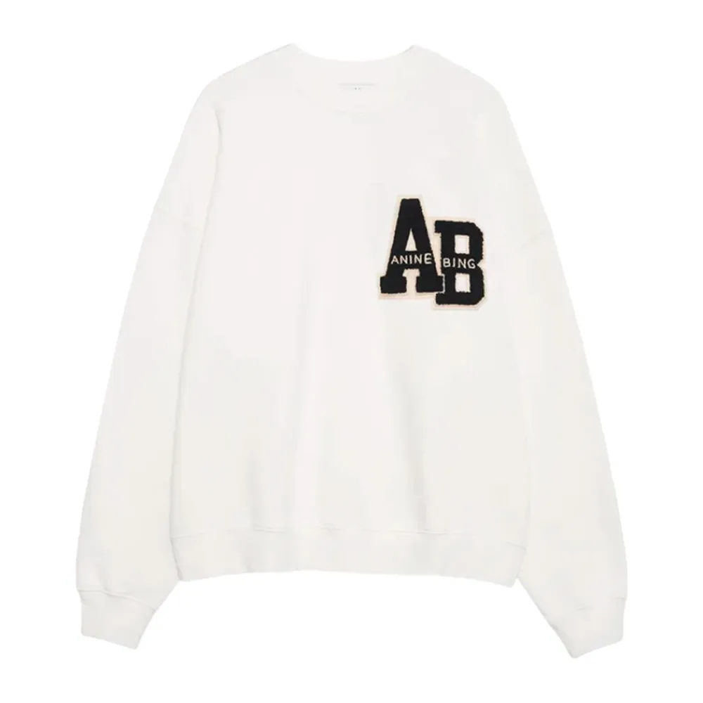 Sweatshirts|Striktrøjer & Sweatere^Anine Bing Miles Oversized Sweatshirt Letterman Hvid