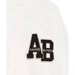 Sweatshirts|Striktrøjer & Sweatere^Anine Bing Miles Oversized Sweatshirt Letterman Hvid