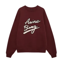 Sweatshirts|Striktrøjer & Sweatere^Anine Bing Miles Sweatshirt Chenille Signature Rød
