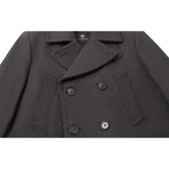 Frakker^Belstaff Milford Peacoat Uld Kashmir Blanding Kul Sort