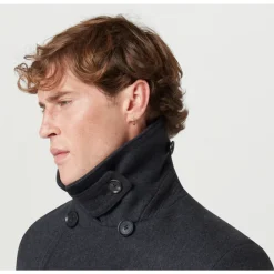 Frakker^Belstaff Milford Peacoat Uld Kashmir Blanding Kul Sort