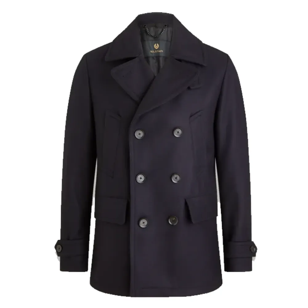 Frakker^Belstaff Milford Peacoat Uld Kashmir Blanding Blå