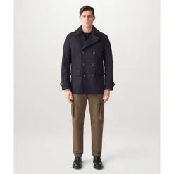 Frakker^Belstaff Milford Peacoat Uld Kashmir Blanding Blå